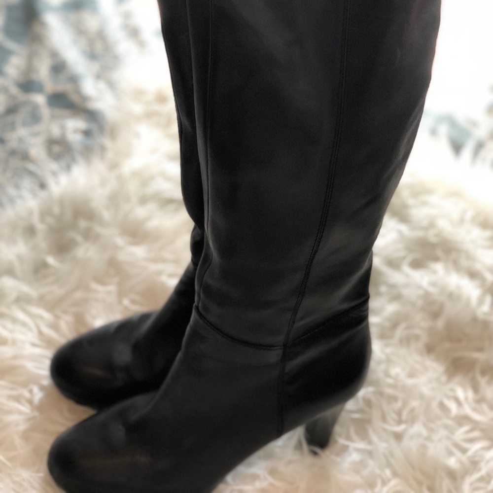 Geox black leather boots